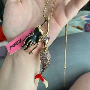 Betsey Johnson rhinestone mermaid Necklace